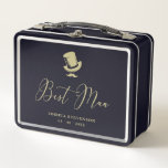 Lunch Box Best Man Chic Wedding Minimalist<br><div class="desc">Best Man Chic Wedding Minimalist Metal Box. Perfect Gift for the groom team. IMPORTANT NOTICE: This design is part of a collection and has other coordinated elements that you can find in my store. Sometimes it can be difficult to aesthetically align and put texts or initials on the designs, if...</div>