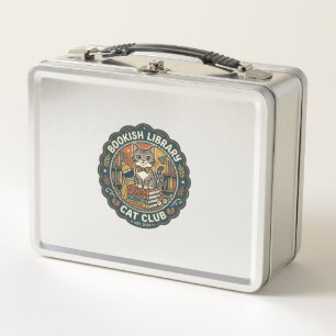 Lunch Box Bibliothèque livresque Chat POD Vector Art - Bibli