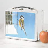 Lunch Box Bickadee sur la peinture d'alimentation - Oiseaux (En situation)