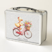 Lunch Box Bicycle Floral Canard Boîte à lunch en métal (Dos)