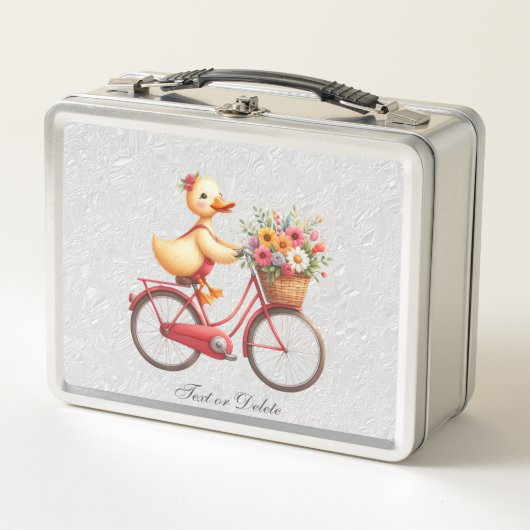 Lunch Box Bicycle Floral Canard Boîte à lunch en métal (Devant)