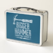 Lunch Box Biger Hammer Handyman Services Blanc Gfx Turquoise (Dos)