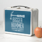 Lunch Box Biger Hammer Handyman Services Blanc Gfx Turquoise (En situation)