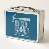 Lunch Box Biger Hammer Handyman Services Blanc Gfx Turquoise (Devant)