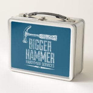 Lunch Box Biger Hammer Handyman Services Blanc Gfx Turquoise