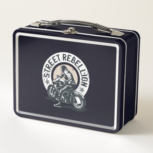 Lunch Box Biker Scorcher sur une moto (Devant)