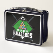 Lunch Box Billard personnalisé NOM Cue Rack Pool Room (Devant)