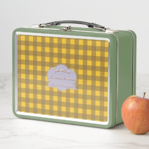 Lunch Box Bistrot Français carreaux jaunes et marrons
