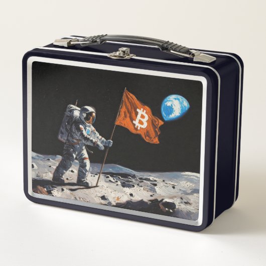 Lunch Box "Bitcoin Moon" Peinture à l'huile #1 (Devant)