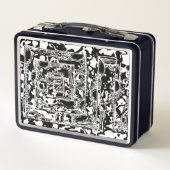 Lunch Box Black and White Geometric Art 25 (Dos)