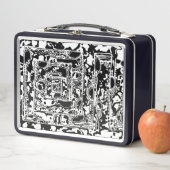 Lunch Box Black and White Geometric Art 25 (En situation)