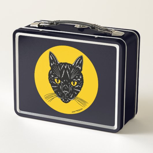 Lunch Box Black Cat Face (Dos)