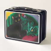 Lunch Box Black Cat Green Dragon (Dos)