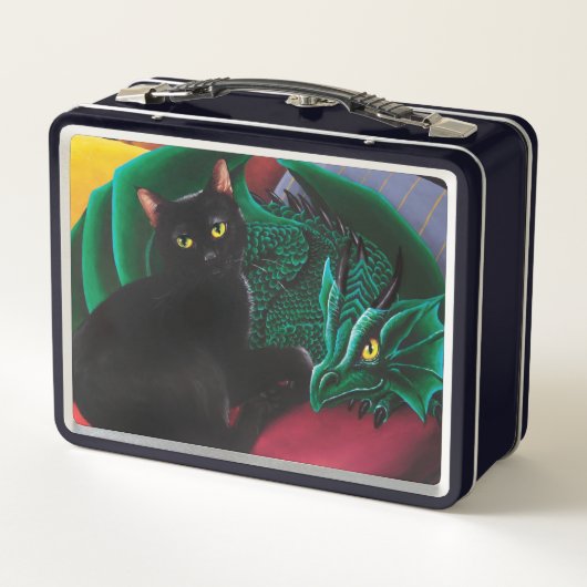 Lunch Box Black Cat Green Dragon (Dos)