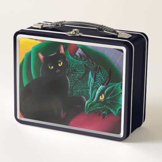 Lunch Box Black Cat Green Dragon (Devant)