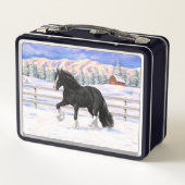 Lunch Box Black Gypsy Vanner Irlandais Cob Brouillon Cheval  (Dos)