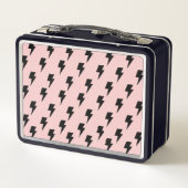 Lunch Box Black Pink Lightning Y2K Indie Bold Style (Dos)