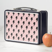 Lunch Box Black Pink Lightning Y2K Indie Bold Style (En situation)