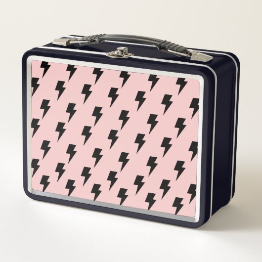 Lunch Box Black Pink Lightning Y2K Indie Bold Style (Devant)