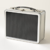 Lunch Box Black & Smoky Black Narrow Vertical Stripes (Devant)