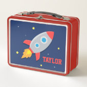 Lunch Box Blast Off Rocket Ship Outer Space Boys Nom (Devant)