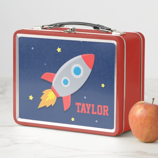 Lunch Box Blast Off Rocket Ship Outer Space Boys Nom (En situation)