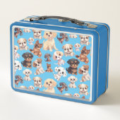 Lunch Box Bleu chien chiot mignon (Dos)