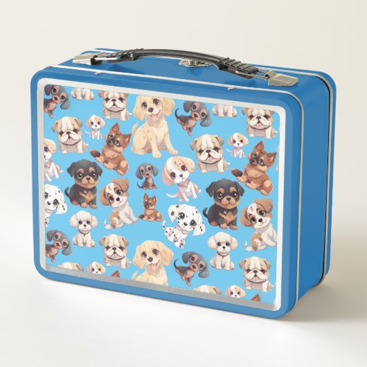Lunch Box Bleu chien chiot mignon (Dos)