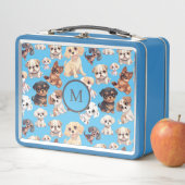Lunch Box Bleu chien chiot mignon (En situation)