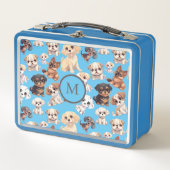Lunch Box Bleu chien chiot mignon (Devant)