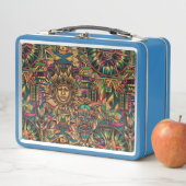 Lunch Box Bleu clair serein "Emblème Historique Vibrant" Lun (En situation)