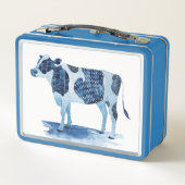 Lunch Box Bleu de cobalt Animaux de ferme - Vache (Dos)