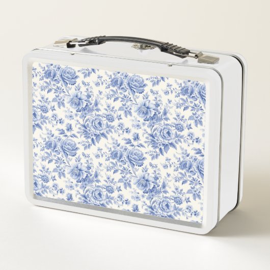 Lunch Box Bleu de toile à fleurs (Dos)