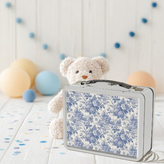 Lunch Box Bleu de toile à fleurs
