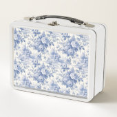 Lunch Box Bleu de toile à fleurs (Devant)