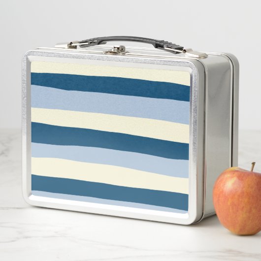 Lunch Box Bleu foncé, Bleu clair et Crème (En situation)