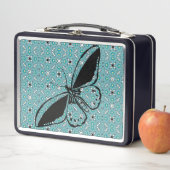 Lunch Box Bleu papillon (En situation)
