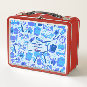 Lunch Box Bleu tendance Retour au Motif scolaire