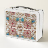 Lunch Box bleu turquoise or bordeaux rose bohème (Dos)