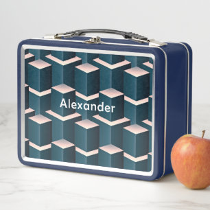 Lunch Box Blocs de bâtiment bleu moderne Personnaliser