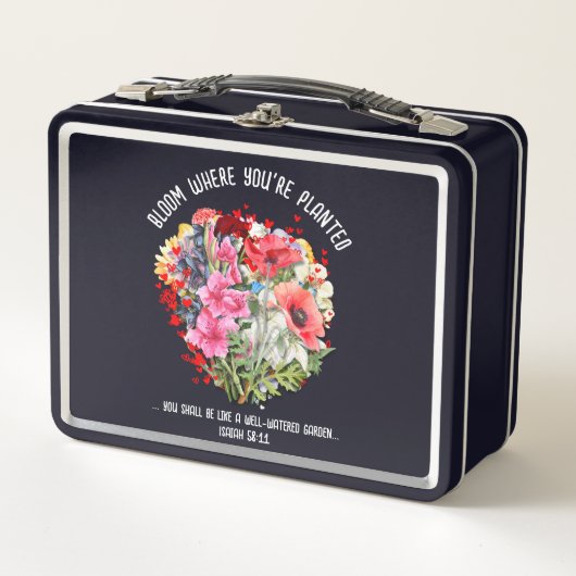 Lunch Box BLOOM WHERE YOU'RE PLANTED Christian Floral (Devant)