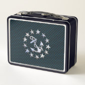 Lunch Box Blue Chrome Comme Yacht Drapeau Automotive Grille (Dos)