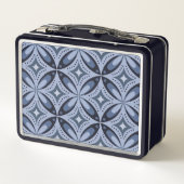 Lunch Box Blue Geometric Pattern Retro Style (Dos)