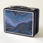 Lunch Box Blue Malachite Golden Accents Luxury Chic Gemstone (Dos)