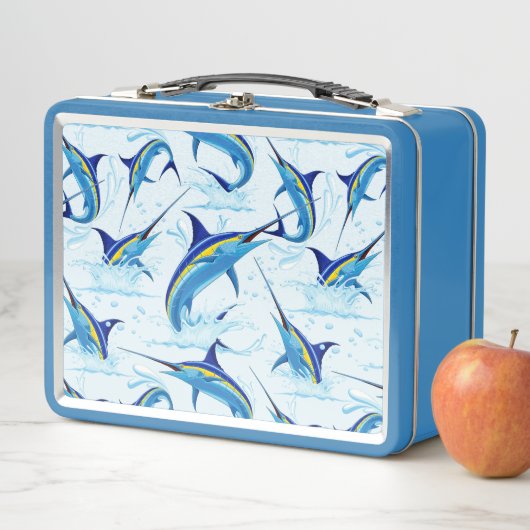 Lunch Box Blue Marlin Jumping out of Ocean (En situation)