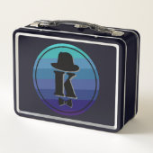 Lunch Box Blue Ombre Nom Monogramme Initial Pour Hommes (Dos)