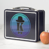 Lunch Box Blue Ombre Nom Monogramme Initial Pour Hommes (En situation)