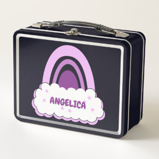 Lunch Box Boho Arc en ciel avec nuage et étoiles Boîte à lun