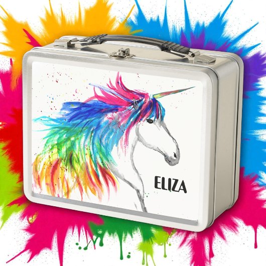 Lunch Box Boho Rainbow Cute Girls Unicorn Kids