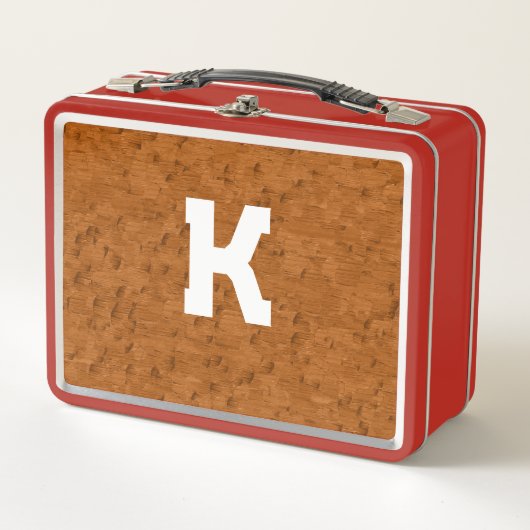 Lunch Box Boho Rustique Texturé Bois brun personnalisé (Devant)